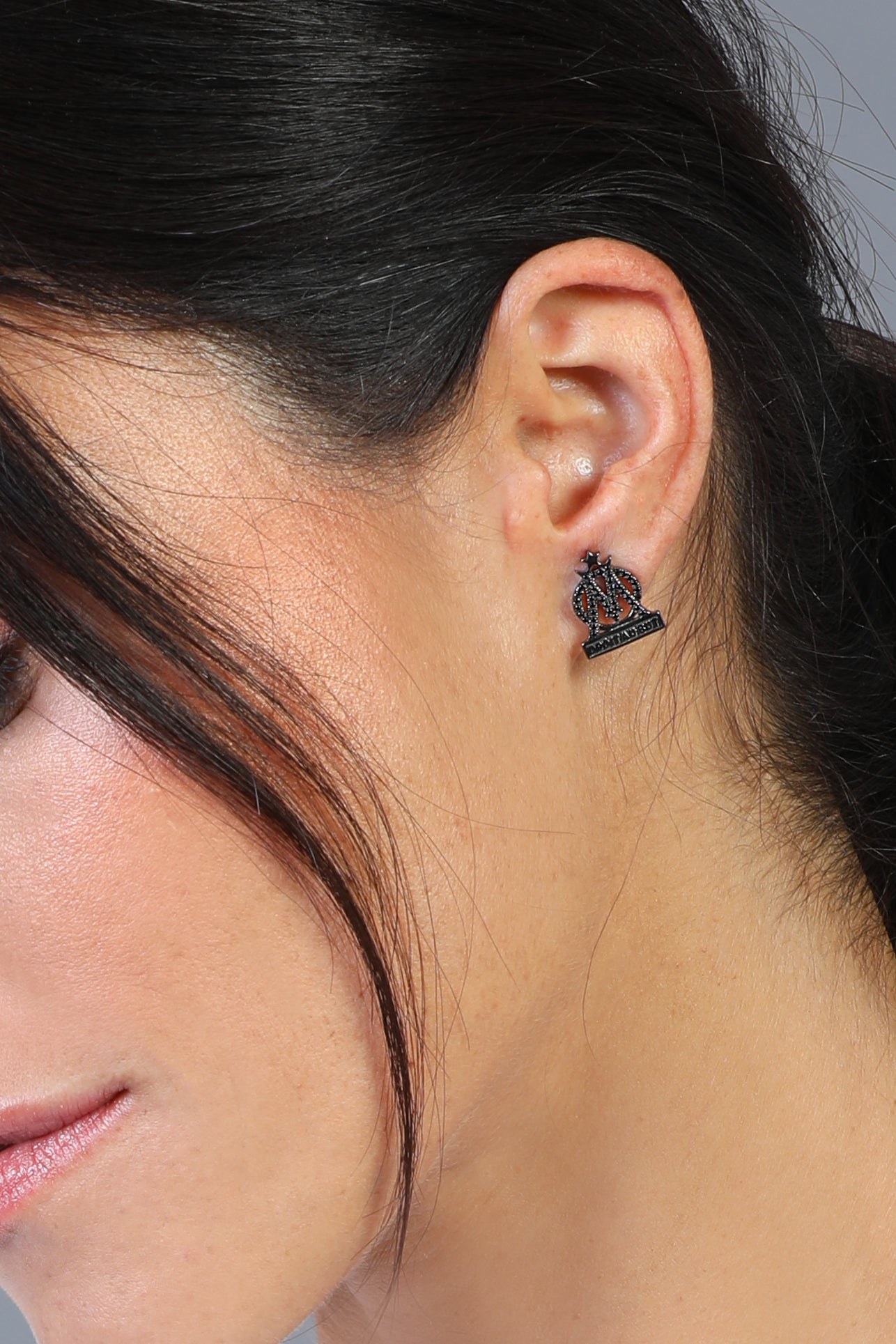 Boucles d'oreilles logo So black Collection Olympique de Marseille - Maison LC Monaco