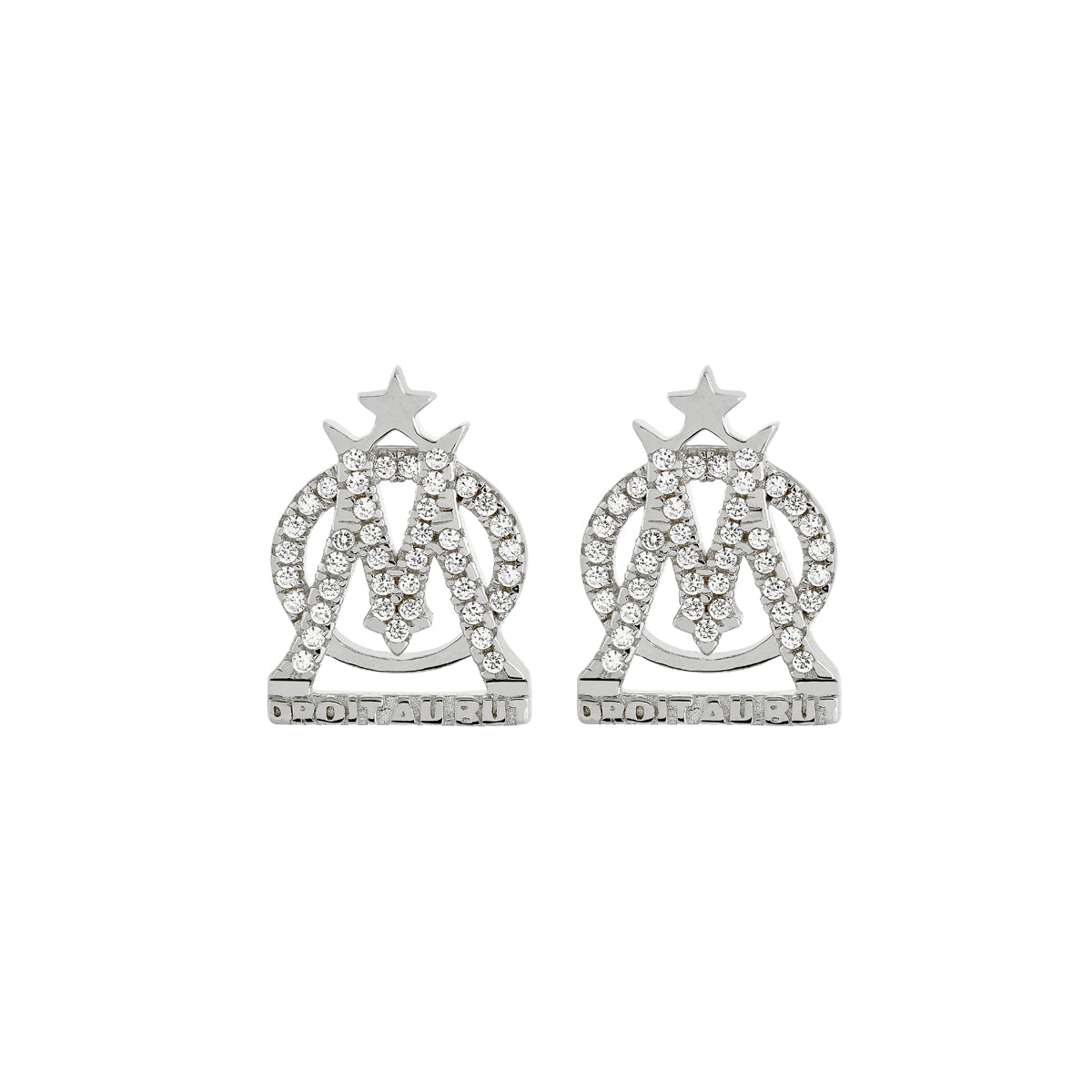 Boucles d'oreilles logo argent Collection Olympique de Marseille
