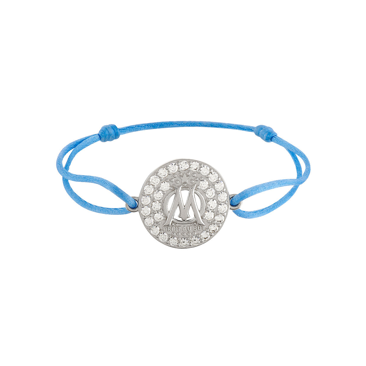 Bracelet cordon bleu et zircon Collection Olympique de Marseille