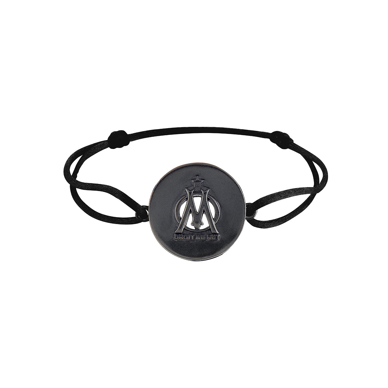 Bracelet cordon noir Collection Olympique de Marseille