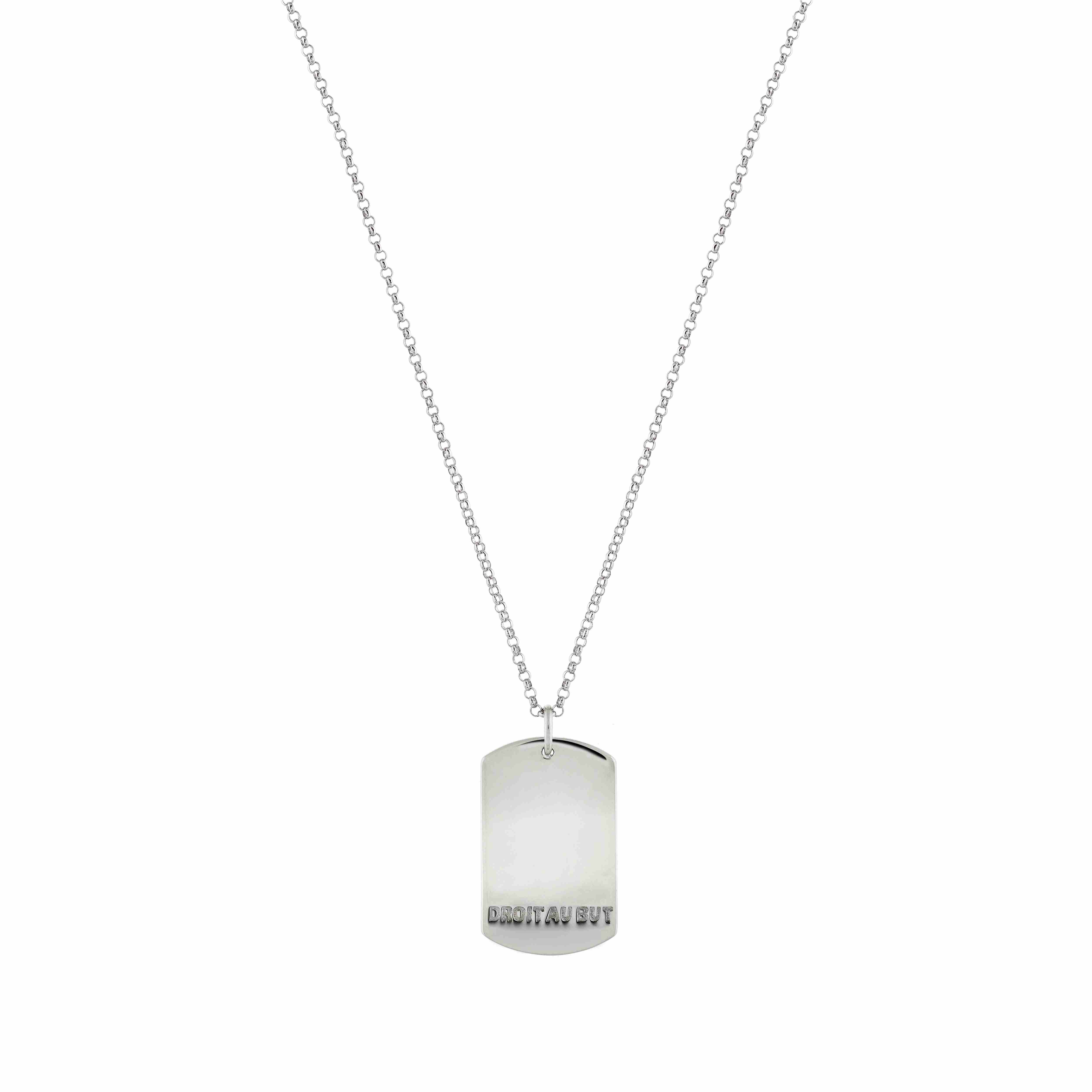 Collier double plaque argent Collection Olympique de Marseille