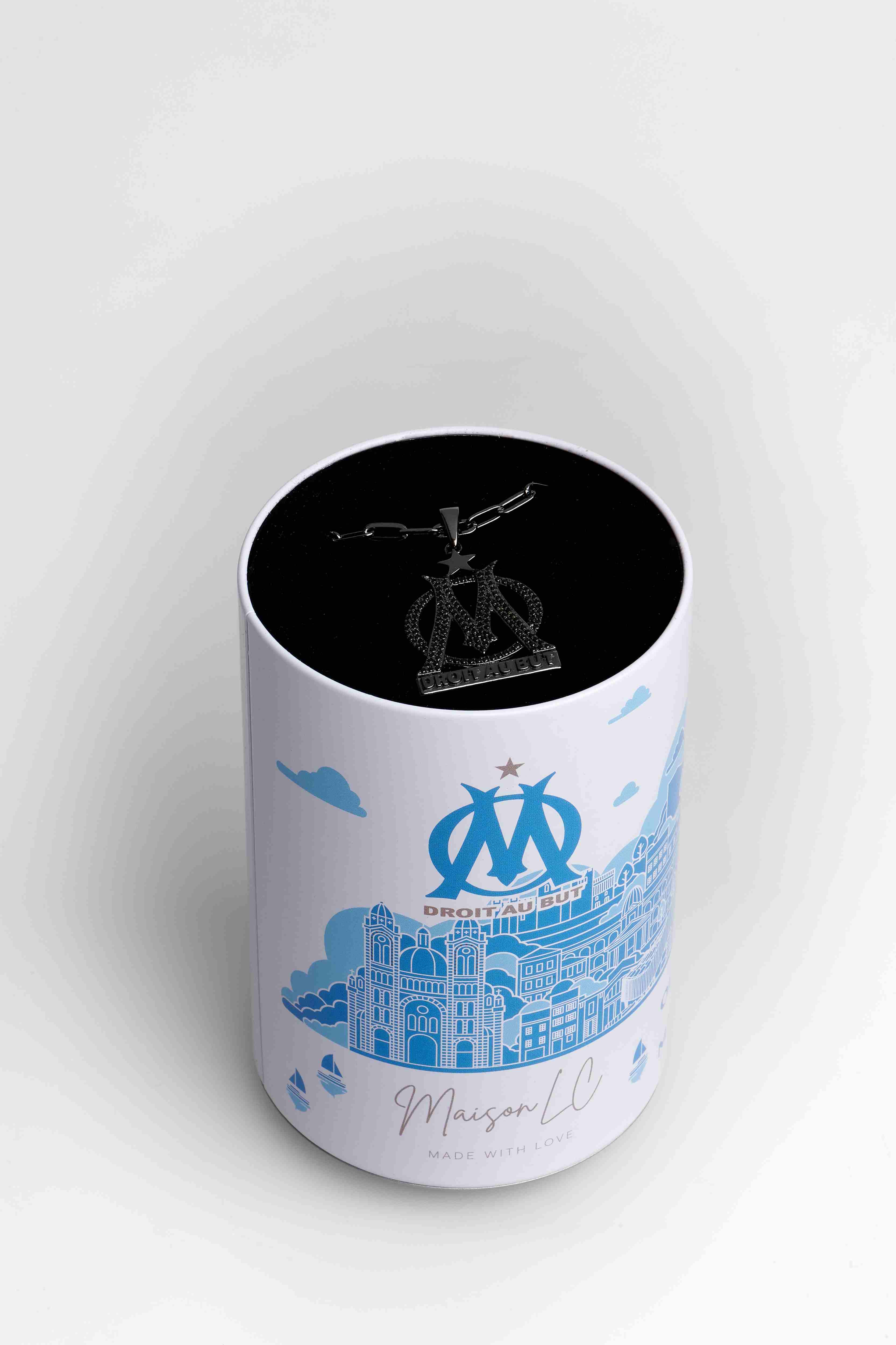 Collier logo So black Collection Olympique de Marseille