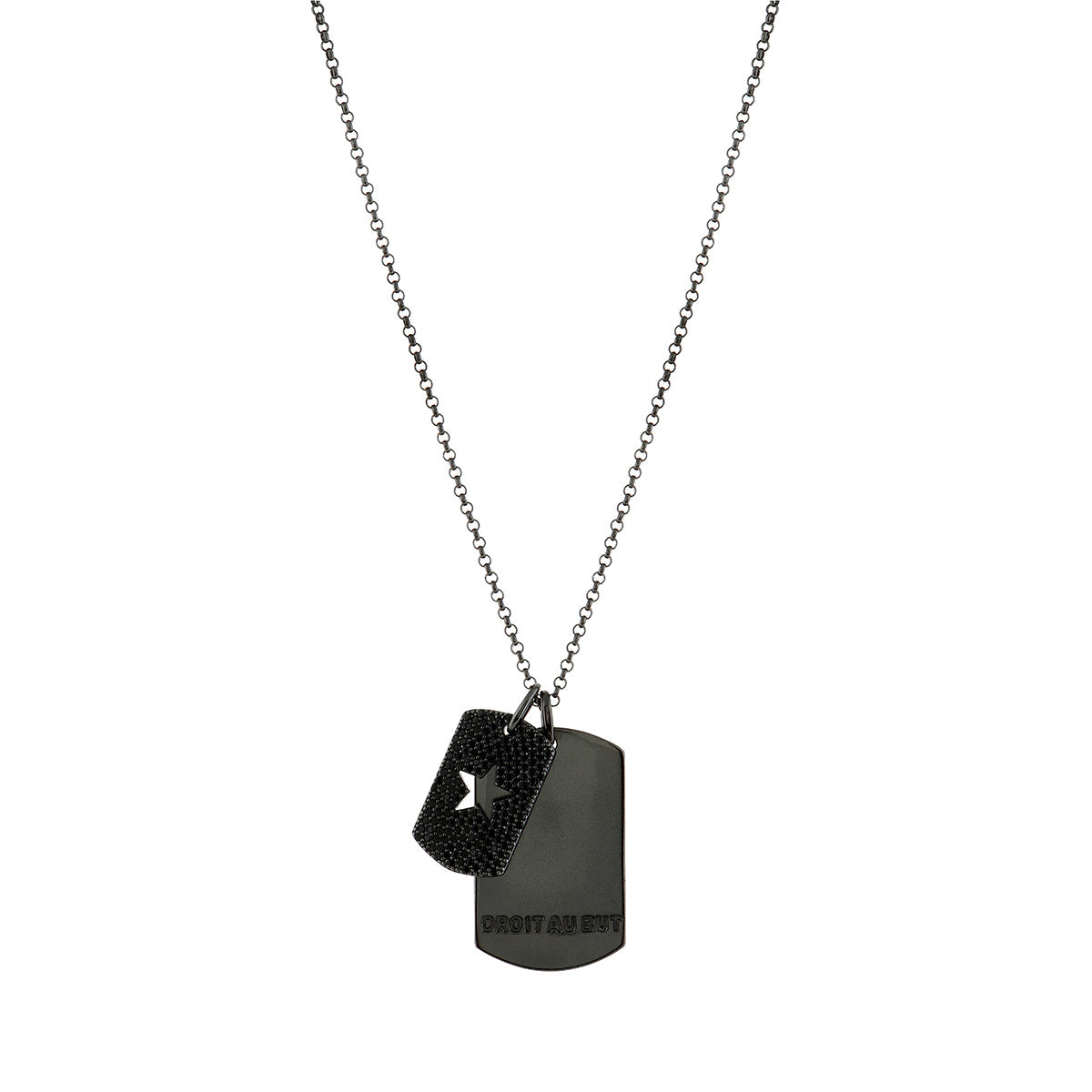 Collier double plaque So Black Collection Olympique de Marseille