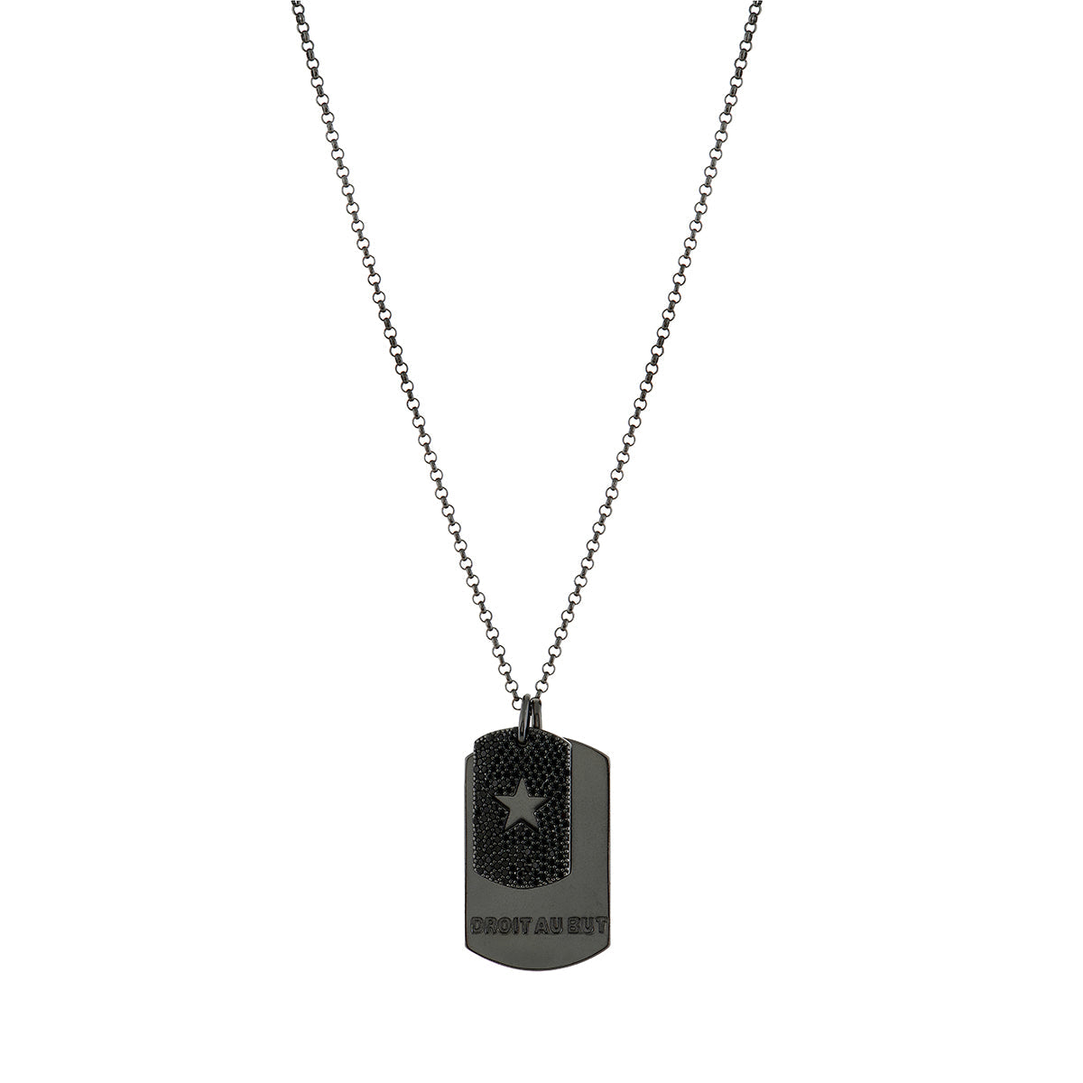 Collier double plaque So Black Collection Olympique de Marseille