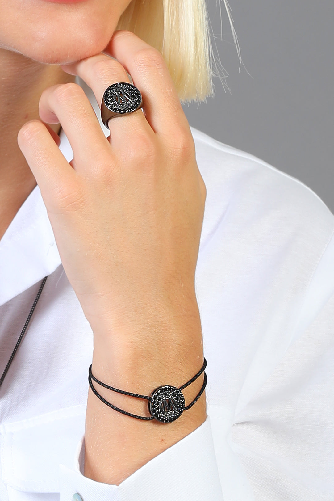 Bracelet cordon So black Collection Olympique de Marseille