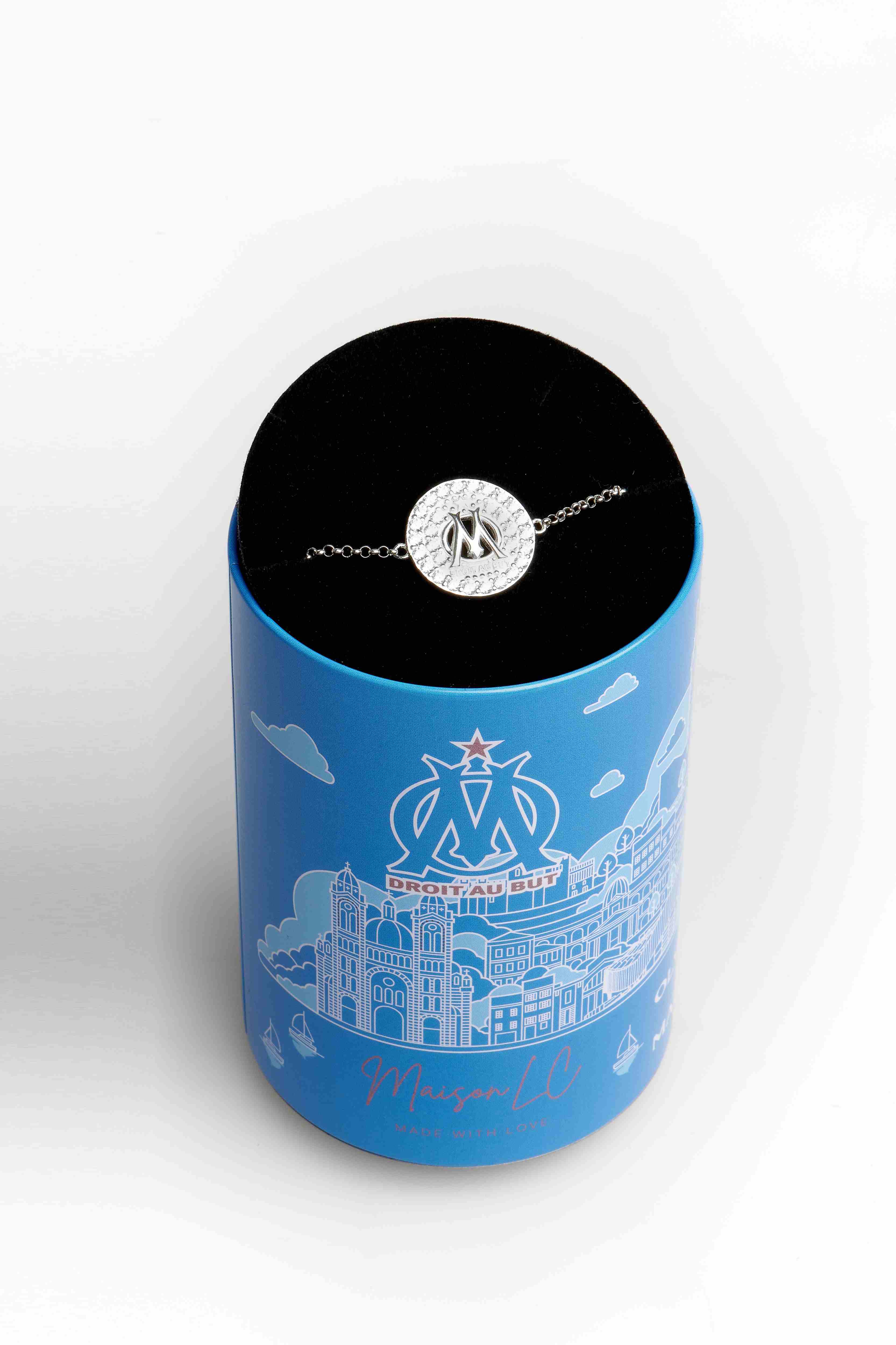 Bracelet chaine argent Collection Olympique de Marseille
