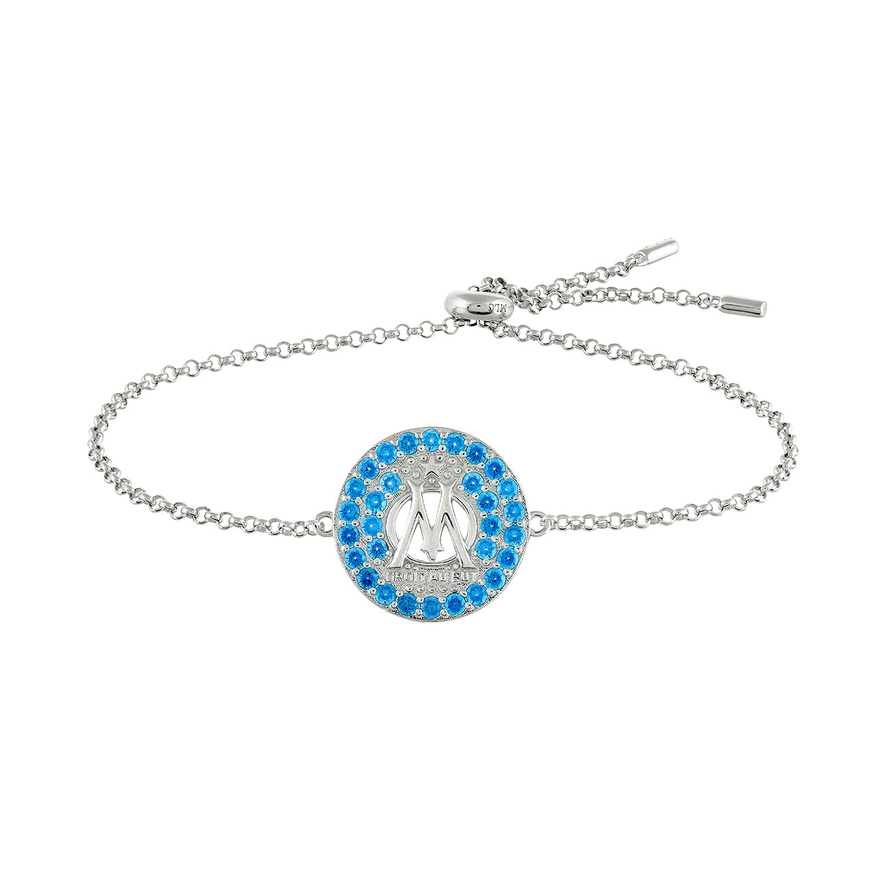Bracelet chaîne zircon bleu Collection Olympique de Marseille